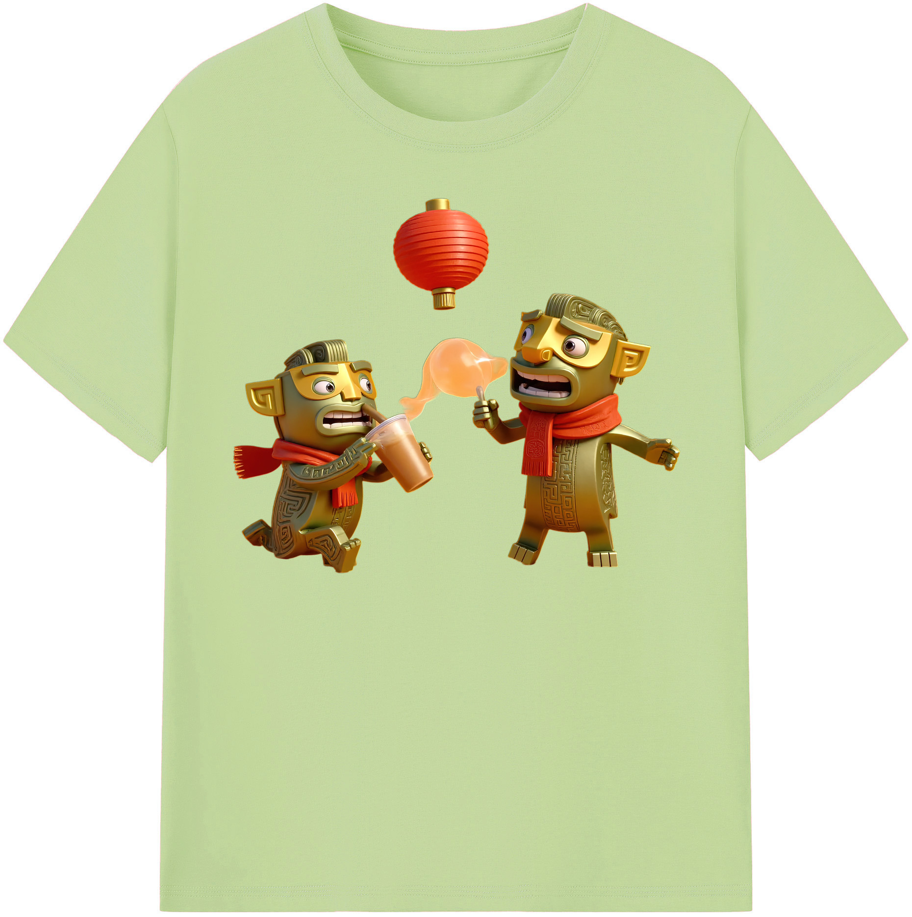 （画像用） Ne Zha 2 ナタ 魔童の大暴れ 綿100％半袖Tシャツ（フロントプリント）